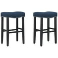thumbnail image 4 of Westin Outdoor Yazan 29" Upholstered Counter Stool with Nail Head Trim (Set of 2), Black/Navy Blue, 4 of 5