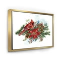 thumbnail image 3 of Designart 'Christmas Red Cardinal Bird and Poinsettia' Traditional Framed Canvas Wall Art Print, 3 of 5