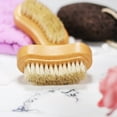 Wooden Cleaning Finger Nail Brush With Natural Pig Bristles Double
