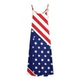 thumbnail image 4 of CFLVAEK 4th of July Dress Women Plus Size American Flag Patriotic Sundress Loose Fit V Neck Midi Dress Independence Day Maxi Dress XXXL, 4 of 5