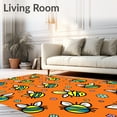 thumbnail image 2 of ODIKA 6'x9' Machine Washable Non-Slip Area Rug, Cheerful Bee Parade Surrounded by Floral Hive Doodles High Traffic Rug, Orange, 722970, 2 of 7