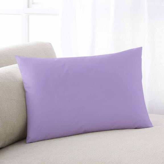 Lavender Purple Throw Pillow Cover Case, Couch Sofa Bed Pillowcase, Soft Decorative Lumbar Pillow Protector, Pure Color Modern Minimalist Art 12x20Inch Reversible Pillow Shams with Zipper
