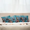 thumbnail image 5 of Ambesonne Nautical Throw Pillow Cover Pack of 4, Diver Cat in the Ocean, 4 Pcs-26" x 16", Turquoise Multicolor, 5 of 5