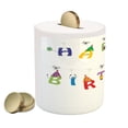 thumbnail image 2 of Birthday Piggy Bank, Celebration Colorful Letters on Ropes Funny Faces Pointy Party Hats, Ceramic Coin Bank Money Box for Cash Saving, 3.6" X 3.2", Multicolor, by Ambesonne, 2 of 4