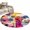Mist Blue Beige Peach Pink, variant on Round Rugs 3.3Ft, Colorful Oil Painted Round Area Rug Washable Indoor Throw Carpet, Abstract Modern Contemporary Soft Non Slip Circle Rug for Laundry Room Patio Home Decor Aesthetic
