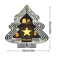 thumbnail image 2 of Metal Hanging Christmas Tree-Shaped Wind Decorations - Festive Garden Spinners with Illuminated Star Design for Yard & Garden, 2 of 7