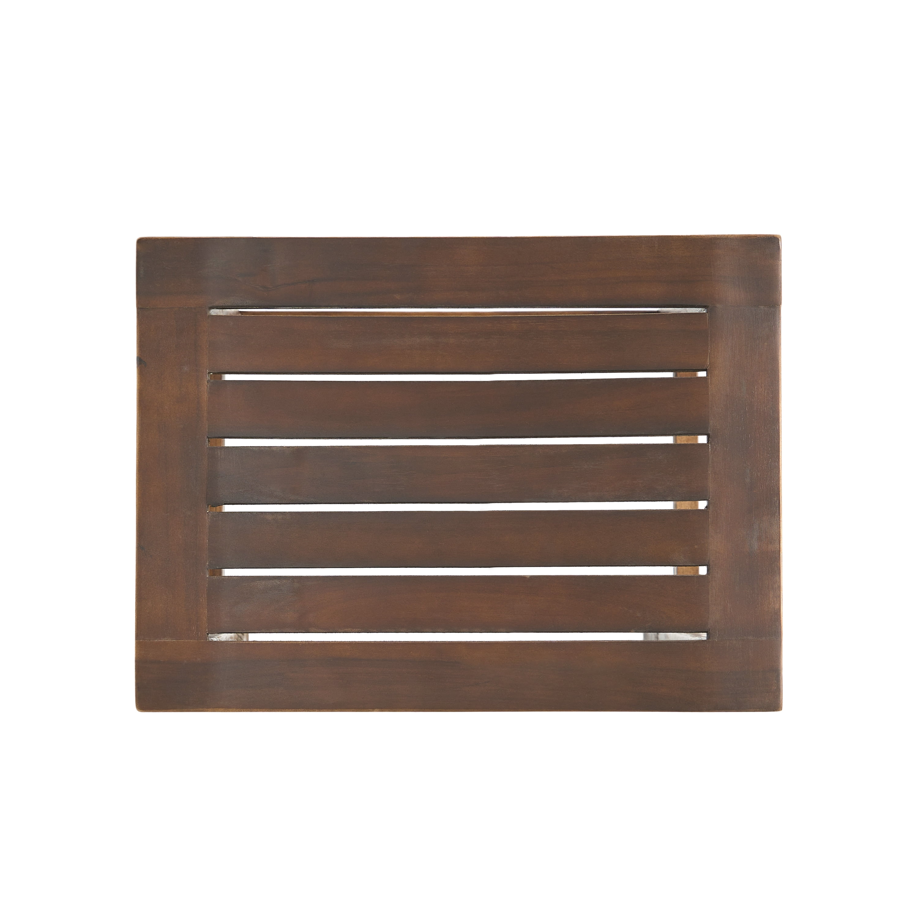 Counter Height Barstool Set of 2, Outdoor Acacia Wood Stool for Patio Bar Kitchen, Mahogany Brown Finish