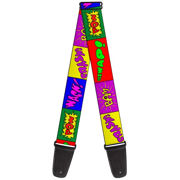 Buckle-Down Guitar Strap, Sound Effect Blocks Multi Color, 2 Inches Wide