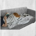 thumbnail image 6 of Flower Soft Flannel Fleece Throw Blanket, Water Lily with Orange Flower and Monochrome Leaves Pattern, Cozy Plush for Indoor and Outdoor Use, 60" x 80", Orange Black and White, by Ambesonne, 6 of 6