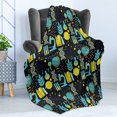 thumbnail image 4 of Education Soft Flannel Fleece Blanket, Science Class Themed Biology Chemistry and Physics Protons Neutrons, Cozy Plush for Indoor and Outdoor Use, 50" x 70", Turquoise Yellow Black, by Ambesonne, 4 of 5