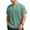 #0141Green, variant on Mens Casual Short Sleeve Henley Shirt Standing Collar Stylish Summer Top For Outdoor Office Comfortable and Breathable