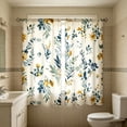 thumbnail image 4 of Beautynvta 2 Pack Floral Kitchen Curtains, Rod Pocket Light Filtering Short Window Drapes, Green Leaf Flower Printed Curtain Panels for Kitchen Bathroom Farmhouse Decor, 4 of 7