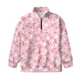 thumbnail image 4 of Uorisanigo Girls Half Zip Cropped Pullover Sweatshirt Pink Butterfly Axolotl Oversized Sweatshirts Long Sleeve Athletic Tops for Sports and Daily Wear Fall Kids Pullover Jackets, 4 of 7
