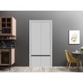 thumbnail image 3 of Sliding Closet Bi-fold Doors 60 x 96 inches | Planum 0012 Grey Matte with Frosted Glass | Sturdy Tracks Moldings Trims Hardware Set | Wood Solid Bedroom Wardrobe Doors, 3 of 5