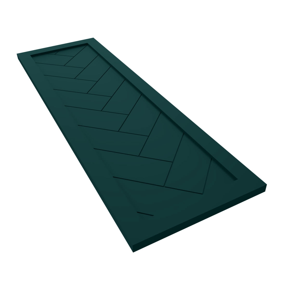 Ekena Millwork 15"W x 60"H True Fit PVC Single Panel Herringbone Modern Style Fixed Mount Shutters, Thermal Green (Per Pair - Hardware Not Included)