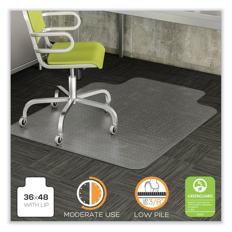 DuraMat Moderate Use Chair Mat, Low Pile Carpet, Roll, 36 x 48, Lipped, Clear DuraMat Moderate Use Chair Mat, Low Pile Carpet, Roll, 36 x 48, Lipped, Clear