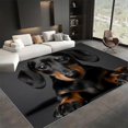 thumbnail image 3 of Machine Washable Rug 2x3 ft Area Rugs Animals Black Tan Dachshund Non Slip Rugs for Living Room Bedroom Print Rug Carpet Stain Resistant, Home Decor Office Area Rug, 3 of 7