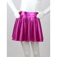 thumbnail image 4 of JanJean Girls Metallic Skater Skirt Athletic Shiny Holographic Flared Pleated Dance A-Line Mini Skort Rose 12, 4 of 7