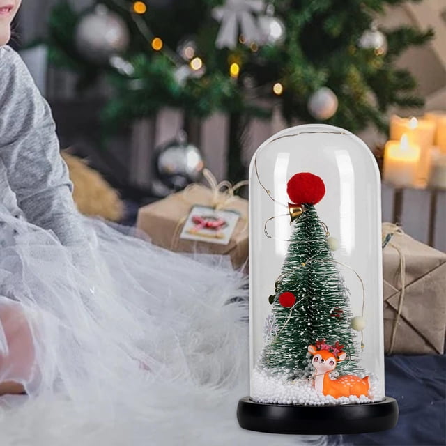 Árbol de Navidad artificial perfecl con cadena led en una cúpula decorado para niños mujeres Navidad