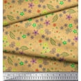 thumbnail image 3 of Soimoi Orange Polyester Crepe Fabric Leaves,Insect & Floral Artistic Printed Fabric 1 Yard 52 Inch Wide, 3 of 3