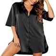 thumbnail image 1 of Chemise de Nuit à Manches Courtes Boutonnée pour Femmes, 1 of 5
