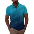 thumbnail image 2 of Dolkfu Shirts Men Striped Collared Athletic Golf Shirts Button Short Sleeve Fishing Polos for Men L, 2 of 7