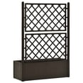 thumbnail image 6 of vidaXL Garden Raised Bed with Trellis, Self Watering with Water Level Indicator, Mocha, PP, 6 of 8