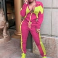 thumbnail image 3 of Womens 2 Piece Sweatsuits Casual Long Sleeve Color Block Zip Up Jacket with Sweatpants Fall Winter Outdoor Tracksuit Sets, 3 of 4