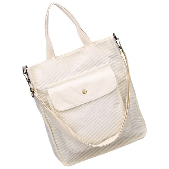 Corduroy Shoulder Bag Gifts for Christmas Tote Bags Cross Body Woman Large Capacity High White Women's Travel