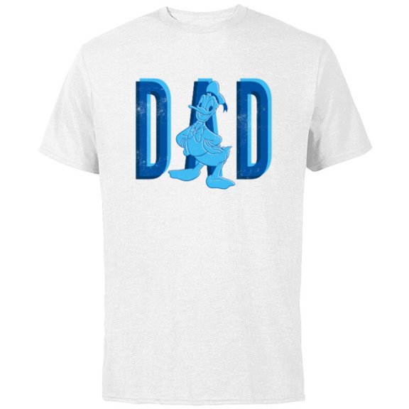 Disney Donald Duck Dad - Short Sleeve Cotton T-Shirt for Adults - Customized-White