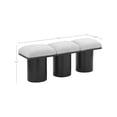 thumbnail image 3 of Meridian Furniture Pavilion Cream Boucle Fabric Bench, 3 of 7