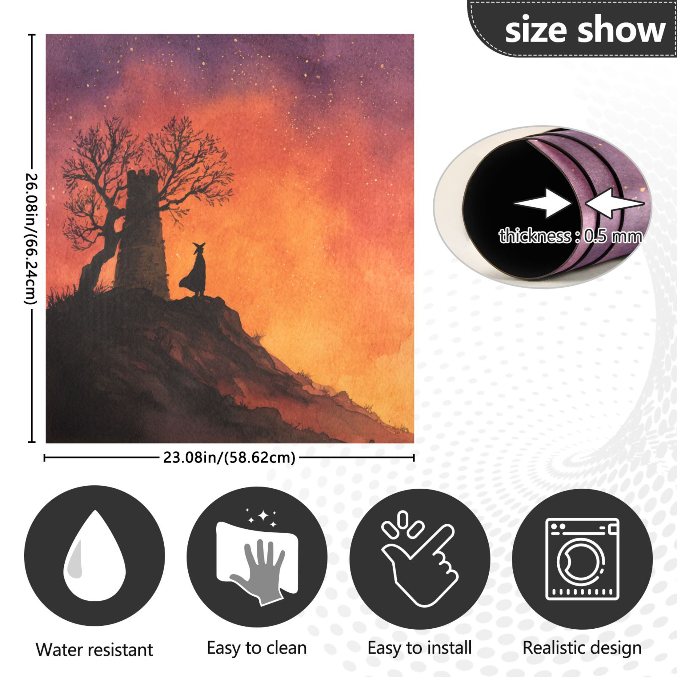 Dishwasher Magnetic Sticker 23x26 Inch Refrigerator Magnetic Sticker Washing Machine Magnetic Sticker Kitchen Panel Magnetic Sticker Home Decor Halloween Night