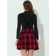 thumbnail image 4 of INSPIRE CHIC Vestido de cintura alta a cuadros para mujer Falda plisada con tirantes de estilo gótico punk rojo S, 4 of 5