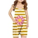 thumbnail image 1 of Odeerbi 5-13 Años Niñas Traje de Verano A Rayas Flor Impresión Camisola Romper Casual Respirable Cómodo Suspender Overalls Bib Total Shorts Con Bolsillos, 1 of 4