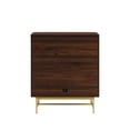 thumbnail image 4 of Walker Edison 32" Scandinavian 2 Door Accent Cabinet - Dark Walnut/ Gold, 4 of 11