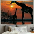thumbnail image 2 of BCIIG Giraffe Sunset Tapestry Wall Hanging Unique Style Graphic Tapestries Home Wall Decor Art for Living Room Bedroom Apartment Farmhouse Dorm 40x60inch, 2 of 6