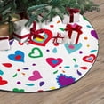 thumbnail image 3 of FMSHPON Bright Hearts Xmas Christmas Tree Skirt Stand Mat for Holiday Party Decoration Indoor Outdoor 48 inches, 3 of 3