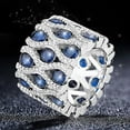 thumbnail image 4 of OUSITAID Gold Plated Rings Love Rings Stackable Rings for Women Rings for Women and Men 10 Blue Gift on Clearance, 4 of 6