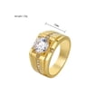 thumbnail image 3 of QQTDFG Men Women Silver Stainless Steel CZ Stone Ring Band Wedding Gift Size 7-12-Gold-8, 3 of 8