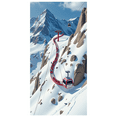 thumbnail image 2 of Snowy Mountain Scenery Banner with Red Cable Cars and Pathway, Winter Theme, Mountain Elements, Backdrop Decor for Winter Parties Ski Events Adventure Gatherings, 2 of 7