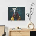 thumbnail image 6 of Gukieu Surrealist Goat Print Canvas Decorative Hanging Painting, Waterproof Art Wall Decoration with Frame, Suitable for Living Room, Bedroom, 6 of 6