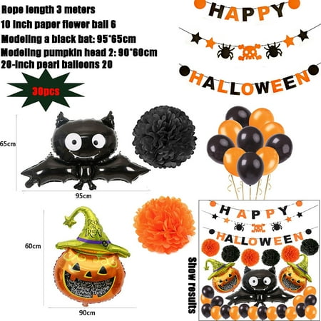 

Balloons Shaped Bats Festival Set Head Balloons 30Pcs Party Ball Pumpkin Hallowee Home Decor