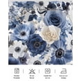 thumbnail image 5 of Blue Flower Wrap Around Bed Skirts for Queen Bed 18" Drop,Bed Skirt with Adjustable Elastic Belt Dust Ruffle Bed Valance for Bedroom Hotel Vintage Ink Rose Floral Spring Botanical Bed Frame Cover, 5 of 7