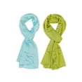 thumbnail image 4 of Wrapables® Lightweight Polyester Solid Colored Scarf (Set of 2), Power Blue and Olive, 4 of 7