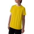 thumbnail image 4 of LYHaoo Boys Lightweight T Shirt Breathable Wicking Summer Cool Short Sleeve Top For Kids Comfortable Active Wear Comfort Stretch Sizes 5-6 Years Yellow, 4 of 4