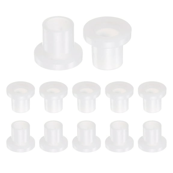 12 Packs Flanged Sleeve Bearings Plastic Bushings 5mm Bore x 6.6mm OD x 8.1mm Length Nylon Bushings, White
