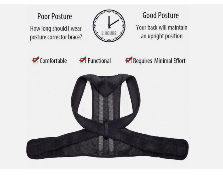 Adjustable Posture Corrector Shoulder Brace with Low Back Support Belt for Men