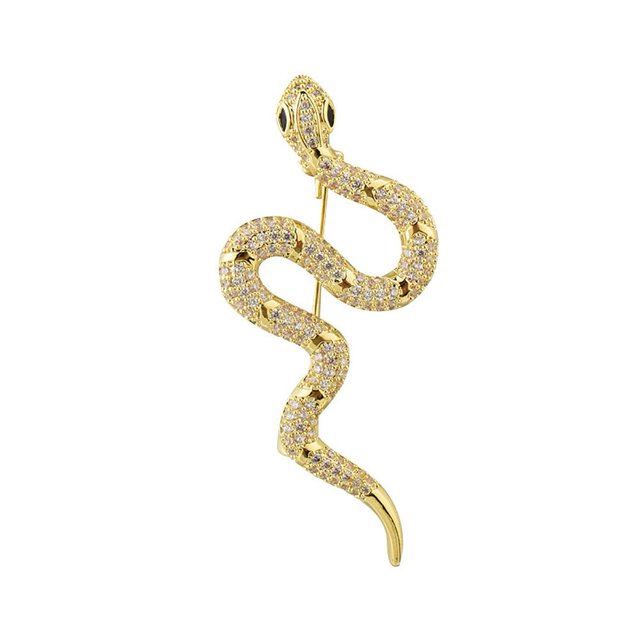 CAIROYAR Broches de serpiente brillantes y llenos de diamantes de imitación para mujeres, broches de animales unisex нд >ψ