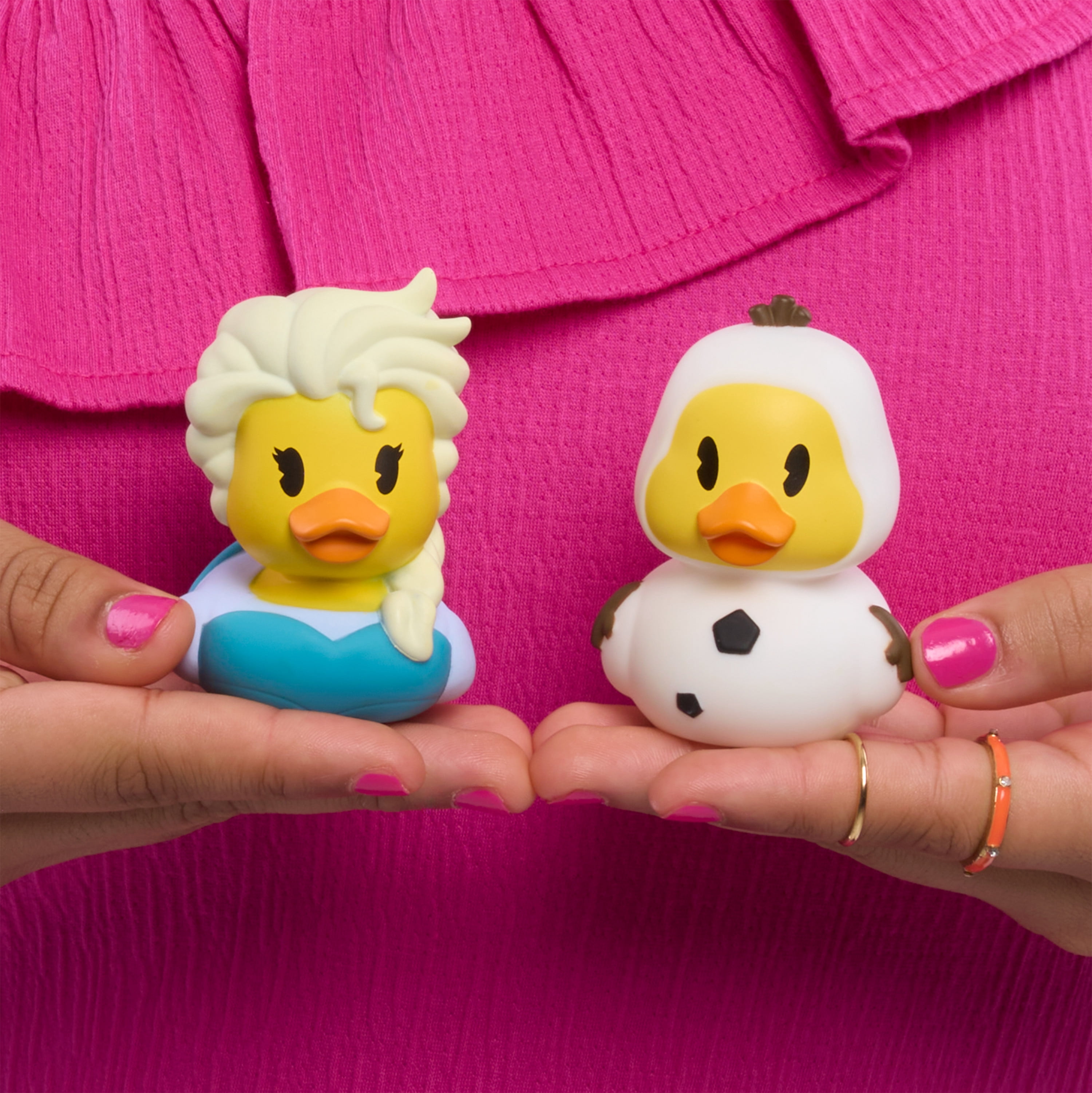 Dukalooz Disney Elsa and Olaf Small Toy Duck 2 Pack, Collectible Toy Figure, for Kids Ages 3 and up