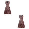 thumbnail image 2 of Guardurnaity Vestido corto informal para niñas, vestido sin mangas, playa, vacaciones, escuela, vacaciones, noche, ropa de verano, accesorios, rojo, 2 of 6